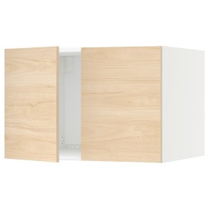 IKEA SEKTION top cab f fridge/freezer w 2 doors, 30x24x20 in White / Askersund Light Ash Effect, Ikea Outlet | 4012CGDYT