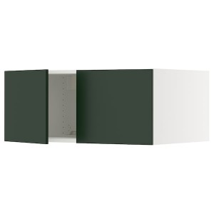 IKEA SEKTION top cab f fridge/freezer w 2 doors, 36x24x15 in White / Havstorp Deep Green, Ikea Outlet | 8497IJENS