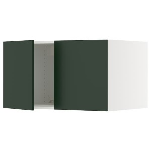 IKEA SEKTION top cab f fridge/freezer w 2 doors, 36x24x20 in White / Havstorp Deep Green, Ikea Outlet | 4015IGLTV