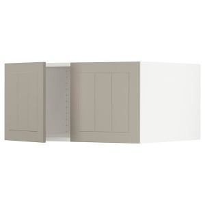 IKEA SEKTION top cab f fridge/freezer w 2 doors, 30x24x15 in White / Stensund Beige, Ikea Outlet | 8057PYCOM