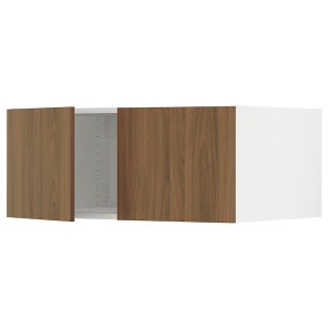 IKEA SEKTION top cab f fridge/freezer w 2 doors, 36x24x15 in White / Tistorp Brown Walnut Effect, Ikea Outlet | 1257ROLSJ