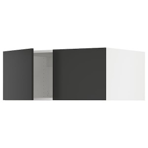 IKEA SEKTION top cab f fridge/freezer w 2 doors, 36x24x15 in White / Nickebo Matte Anthracite, Ikea Outlet | 7162BQAYO