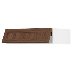 IKEA SEKTION top cab f fridge/freezer w push-op, 36x24x10 in White Enköping / Brown Walnut Effect, Ikea Outlet | 1870NMZRA