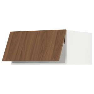 IKEA SEKTION top cab f fridge/freezer w push-op, 30x24x15 in White / Tistorp Brown Walnut Effect, Ikea Outlet | 2845WFATS
