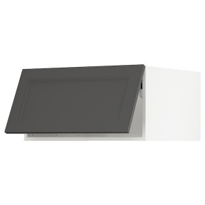 IKEA SEKTION top cab f fridge/freezer w push-op, 30x24x15 in White / Axstad Dark Gray, Ikea Outlet | 5681WJQRB
