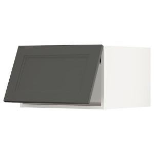 IKEA SEKTION top cab f fridge/freezer w push-op, 24x24x15 in White / Axstad Dark Gray, Ikea Outlet | 3284PZRIE