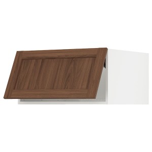 IKEA SEKTION top cab f fridge/freezer w push-op, 30x24x15 in White Enköping / Brown Walnut Effect, Ikea Outlet | 5176JBFYK