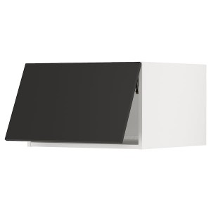 IKEA SEKTION top cab f fridge/freezer w push-op, 24x24x15 in White / Nickebo Matte Anthracite, Ikea Outlet | 4170ONUQV