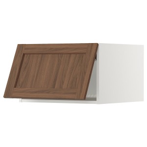 IKEA SEKTION top cab f fridge/freezer w push-op, 24x24x15 in White Enköping / Brown Walnut Effect, Ikea Outlet | 9861UAINB