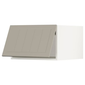 IKEA SEKTION top cab f fridge/freezer w push-op, 24x24x15 in White / Stensund Beige, Ikea Outlet | 8462HQWRI