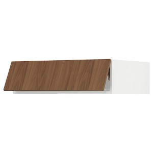 IKEA SEKTION top cab f fridge/freezer w push-op, 36x24x10 in White / Tistorp Brown Walnut Effect, Ikea Outlet | 0761ZKVGY