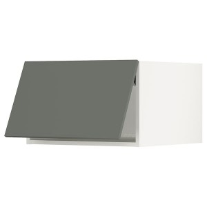 IKEA SEKTION top cabinet for fridge/freezer, 24x24x15 in White / Bodarp Gray / Green, Ikea Outlet | 5402EBOID