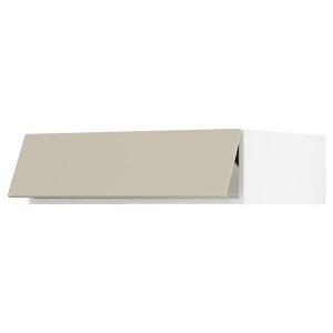 IKEA SEKTION top cabinet for fridge/freezer, 36x24x10 in White / Havstorp Beige, Ikea Outlet | 8016RESUK