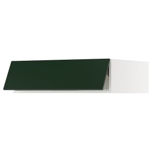 IKEA SEKTION top cabinet for fridge/freezer, 36x24x10 in White / Havstorp Deep Green, Ikea Outlet | 2169DRTWL