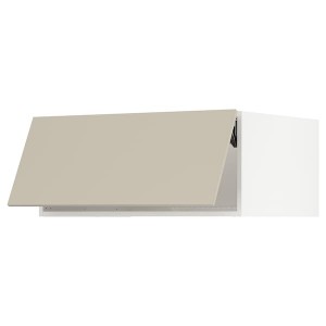 IKEA SEKTION top cabinet for fridge/freezer, 36x24x15 in White / Havstorp Beige, Ikea Outlet | 2784JELBW