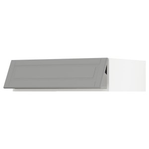 IKEA SEKTION top cabinet for fridge/freezer, 36x24x10 in White / Bodbyn Gray, Ikea Outlet | 0623CPFAT