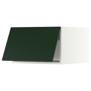 IKEA SEKTION top cabinet for fridge/freezer, 24x24x15 in White / Havstorp Deep Green, Ikea Outlet | 9382BYEXI