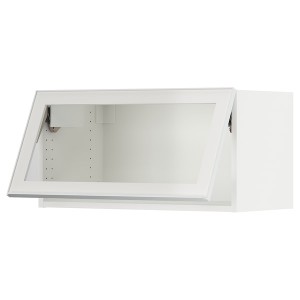 IKEA SEKTION wall cab horiz gls door w push-open, 30x15x15 in White / Hejsta White Clear Glass, Ikea Outlet | 3769QLZWV