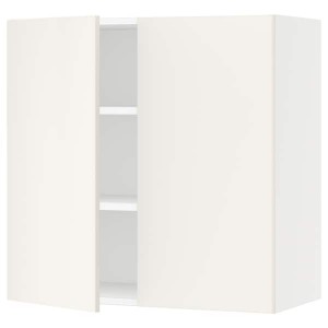 IKEA SEKTION wall cabinet with 2 doors, 30x15x30 in White / Veddinge White, Ikea Outlet | 1256IUOAN