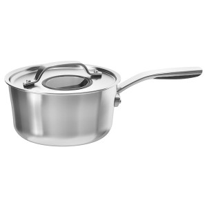 IKEA SENSUELL saucepan with lid, stainless steel/gray, 2.5 qt, Ikea Outlet | 7624MTHJA