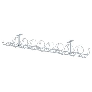 IKEA SIGNUM Cable management, horizontal, silver color, Ikea Outlet | 9537HPVOG