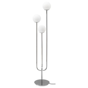 IKEA SIMRISHAMN floor lamp, chrome plated/opal glass, Ikea Outlet | 6524BTOAE