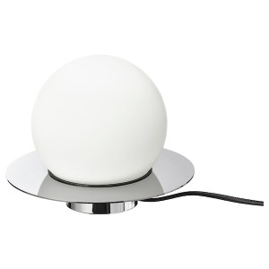 IKEA SIMRISHAMN table/wall lamp, chrome plated/opal glass, 6 in, Ikea Outlet | 4805WAROL