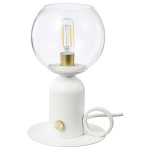 IKEA ÅSKMULLER table lamp with LED bulb, 9 in White, Ikea Outlet | 3725OUGVS