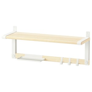 IKEA SKOMAKARE wall shelf, white/aspen, 25 5/8x10 1/4 in, Ikea Outlet | 6984SDEJG