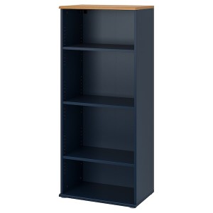 IKEA SKRUVBY bookcase, 23 5/8x55 1/8 in Black / Blue, Ikea Outlet | 5814VMIUD
