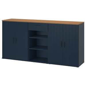 IKEA SKRUVBY storage combination, 74 3/4x35 3/8 in Black / Blue, Ikea Outlet | 6814DRMNF