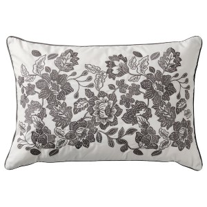 IKEA SKUGGNÄVA cushion, white/gray, 16x23 in, Ikea Outlet | 6241QANMK
