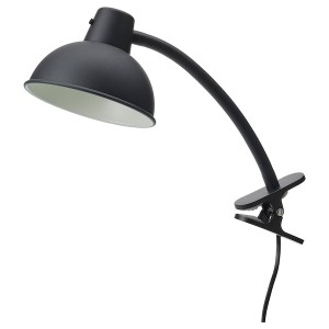 IKEA SKURUP clamp spotlight with light bulb, black, Ikea Outlet | 0631JCKOX