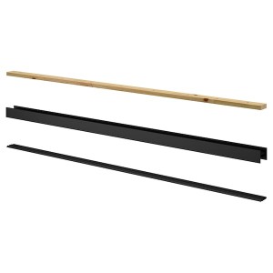 IKEA SKYTTA rail for sliding door frame, 2 tracks black Black, Ikea Outlet | 8214ZUCAL