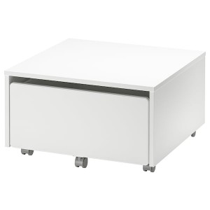 IKEA SLÄKT storage box with casters, white, 24 3/8x24 3/8x13 3/4 in, Ikea Outlet | 2198JVDIH