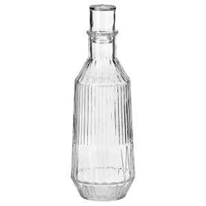 IKEA SÄLLSKAPLIG carafe with stopper, clear glass/patterned, 30 oz, Ikea Outlet | 4271ZNMTL