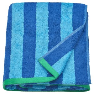 IKEA SLÅNHÖSTMAL bath sheet, 39x59 in Bright Blue / Light Blue Stripe, Ikea Outlet | 0182PGVAJ