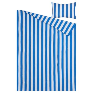 IKEA SLÅNHÖSTMAL comforter set, Twin/Twin X-long Blue / White, Ikea Outlet | 0168ZHRMW