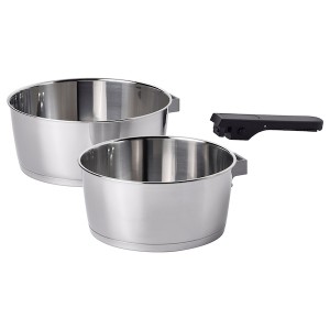 IKEA SLÄTROCKA cookware set with detachable handle Saucepan Stainless Steel, Ikea Outlet | 0782HJLEK