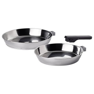 IKEA SLÄTROCKA cookware set with detachable handle, frying pan Stainless Steel, Ikea Outlet | 2534DBQWM