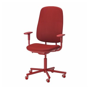 IKEA SMÖRKULL office chair with armrests, Gräsnäs Red, Ikea Outlet | 8419HDLRI