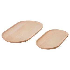 IKEA SMÖRLING serving tray, set of 2, beech, Ikea Outlet | 5290BSCIU