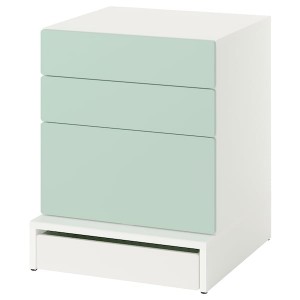 IKEA SMÅSTAD / UPPFÖRA 3-drawer chest, 23 5/8x25 5/8x29 7/8 in Green, Ikea Outlet | 8147BLSTQ