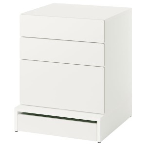 IKEA SMÅSTAD / UPPFÖRA 3-drawer chest, 23 5/8x25 5/8x29 7/8 in White / White, Ikea Outlet | 7652IJRWY