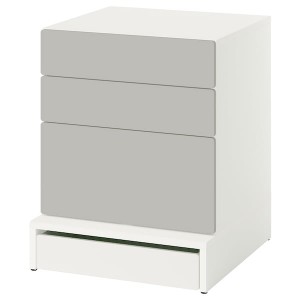 IKEA SMÅSTAD / UPPFÖRA 3-drawer chest, 23 5/8x25 5/8x29 7/8 in White / Gray, Ikea Outlet | 0617OSHYB