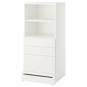 IKEA SMÅSTAD / UPPFÖRA bookcase, with 3 drawers, 23 5/8x25 5/8x53 1/2 in White, Ikea Outlet | 6180VPKOL