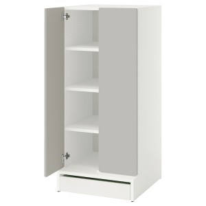 IKEA SMÅSTAD / UPPFÖRA wardrobe, 23 5/8x25 5/8x53 1/2 in White Gray / With 3 Shelves, Ikea Outlet | 3051RZVFL