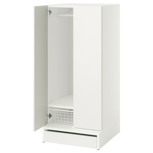 IKEA SMÅSTAD / UPPFÖRA wardrobe, 23 5/8x25 5/8x53 1/2 in White / White, Ikea Outlet | 0571HSOBR