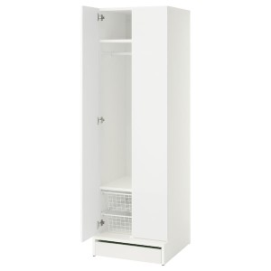 IKEA SMÅSTAD / UPPFÖRA wardrobe, 23 5/8x25 5/8x77 1/8 in White / White, Ikea Outlet | 1987XYSRV