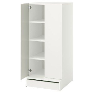 IKEA SMÅSTAD / UPPFÖRA wardrobe, with 3 shelves, 23 5/8x25 5/8x53 1/2 in White, Ikea Outlet | 1930IMHNQ